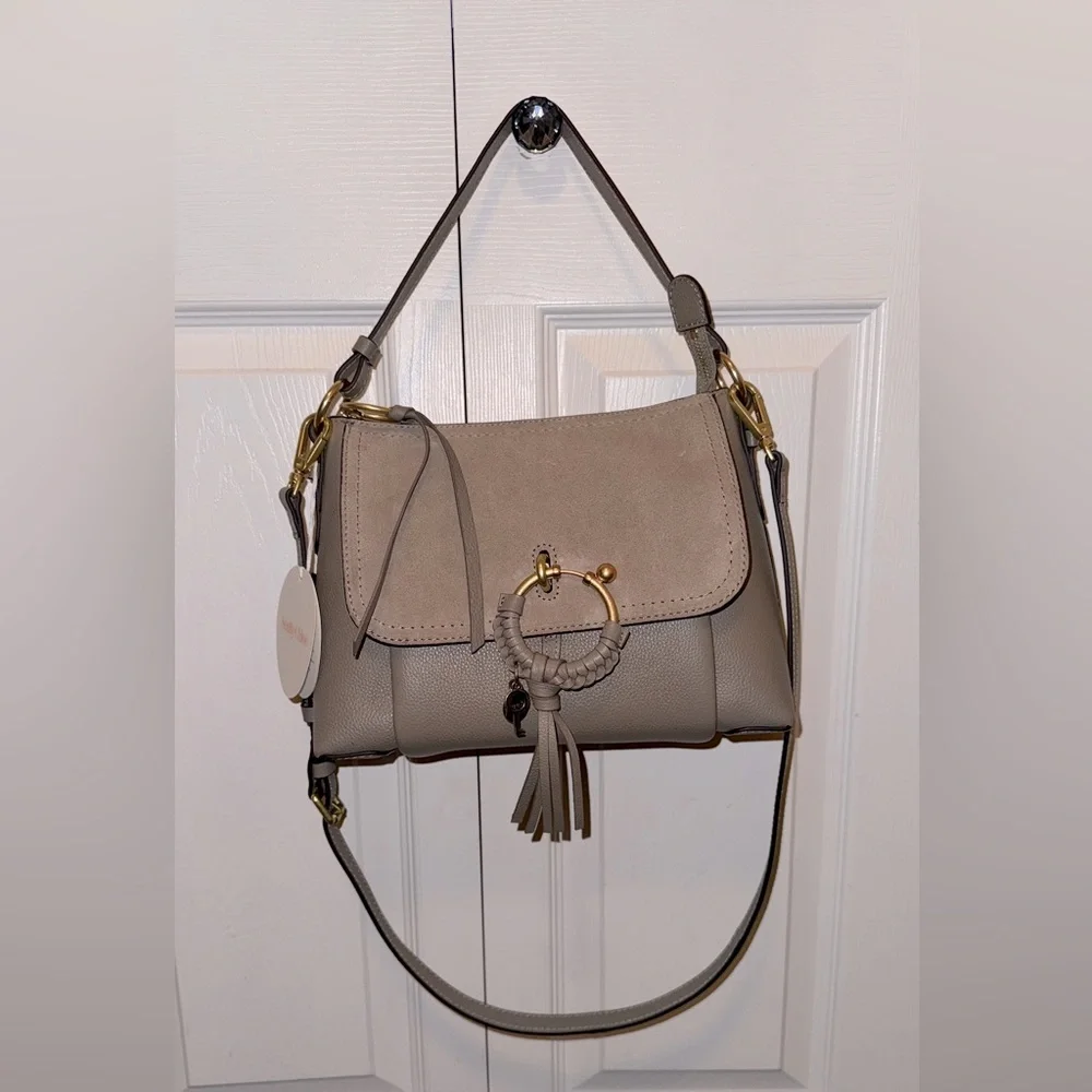 See by Chloé Joan Leather and Calfskin Bag - NWT (Motty Grey) - Picture 2 of 5